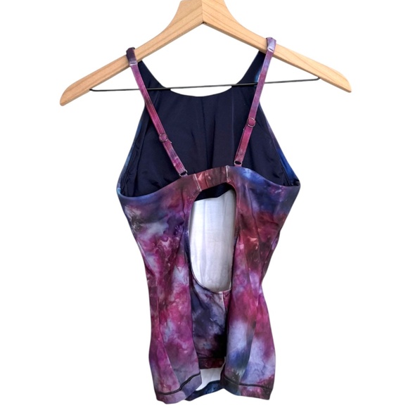 NWOT Athleta Supernova Keyhole Tankin Top in Multi Blue Purple Swimsuit New - Picture 2 of 5